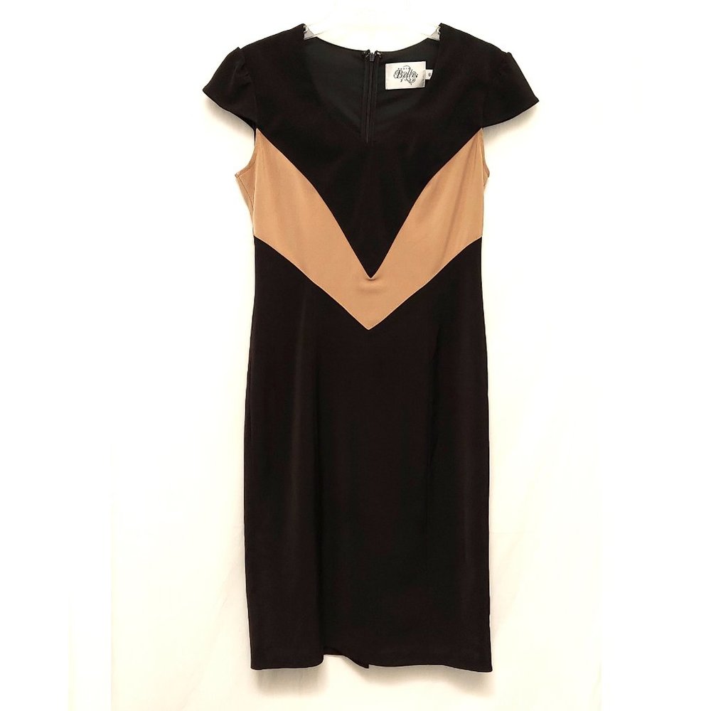 Black Ruby Belle with Beige Accent Career Dress